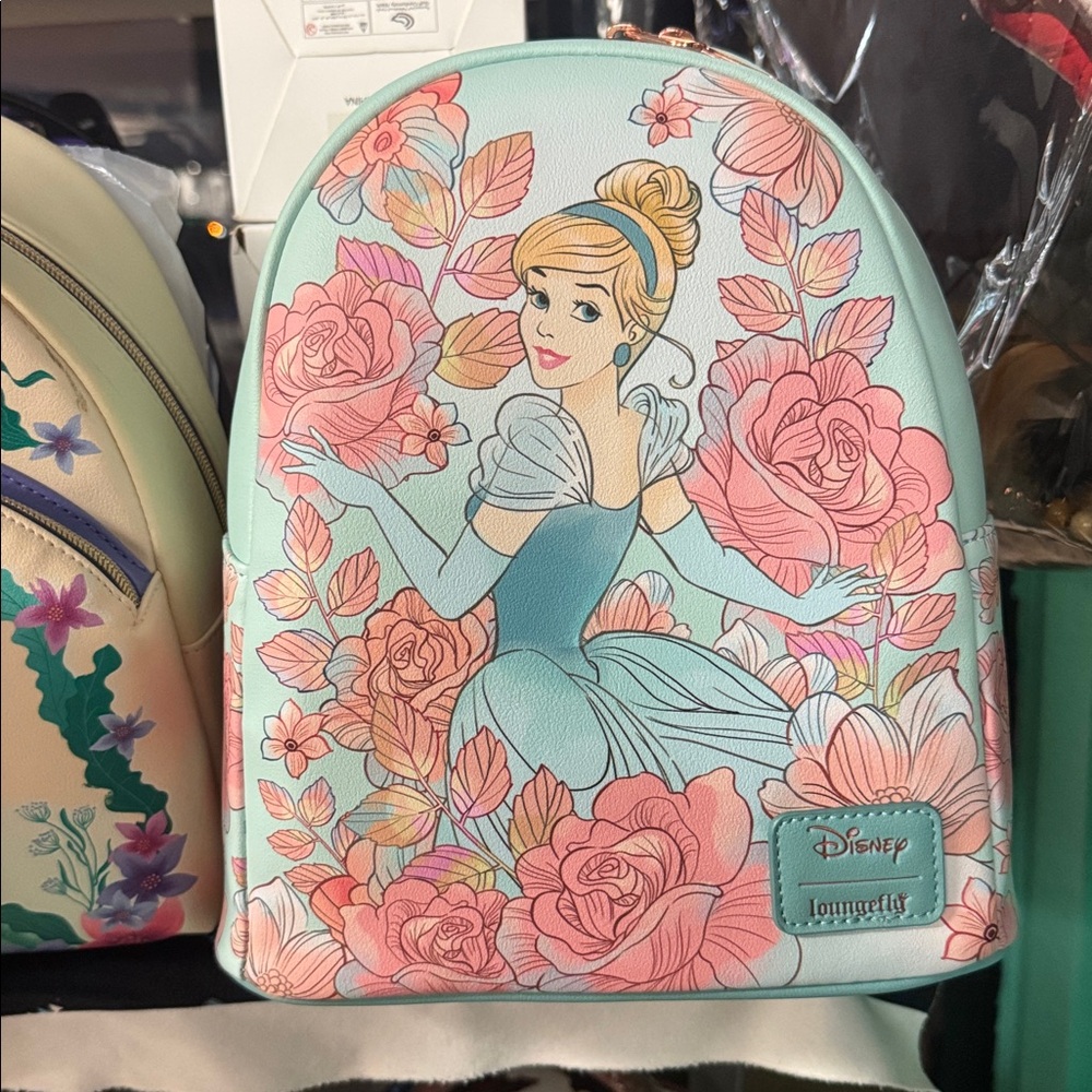 Loungefly Disney Cinderella Pink Flowers Mini Backpack